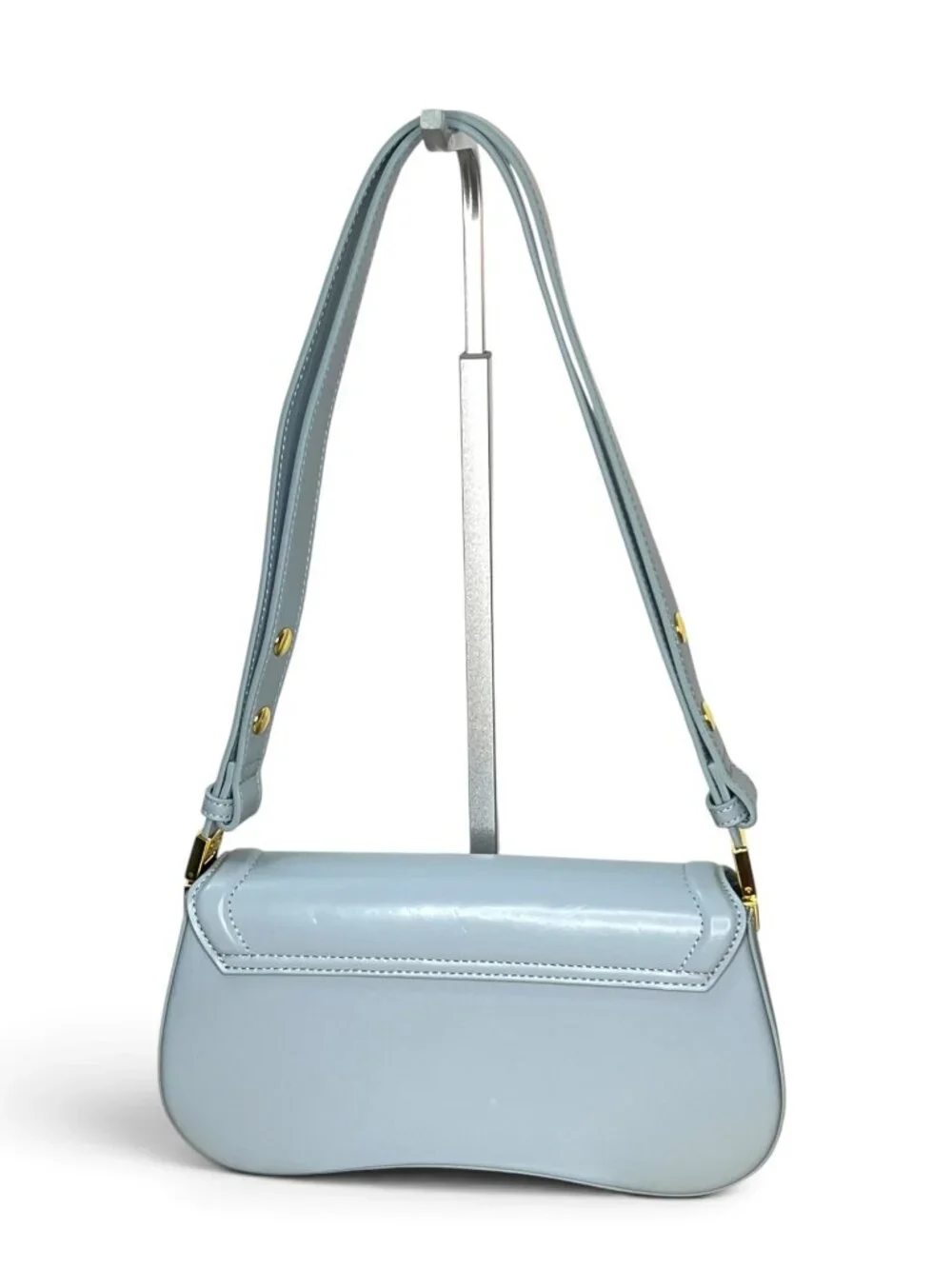 JW Pei Baby Blue Shoulder Bag With Adjustable Strap & Gold Hardware Minimalist
